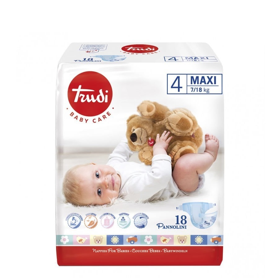 Trudi Baby Care Pannolini Dry Fit Max 7-18KG 18 Pezzi