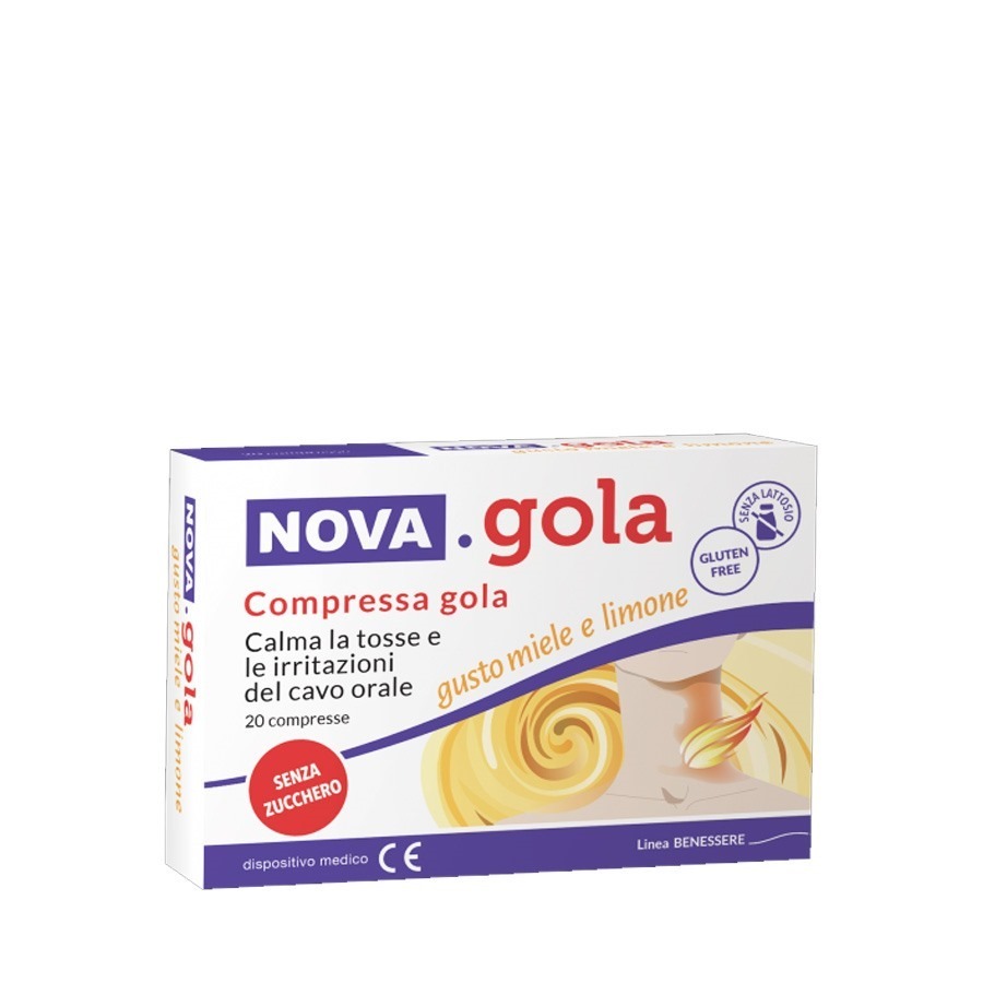 Nova Gola Miele e Limone Calma la Tosse 20 Compresse