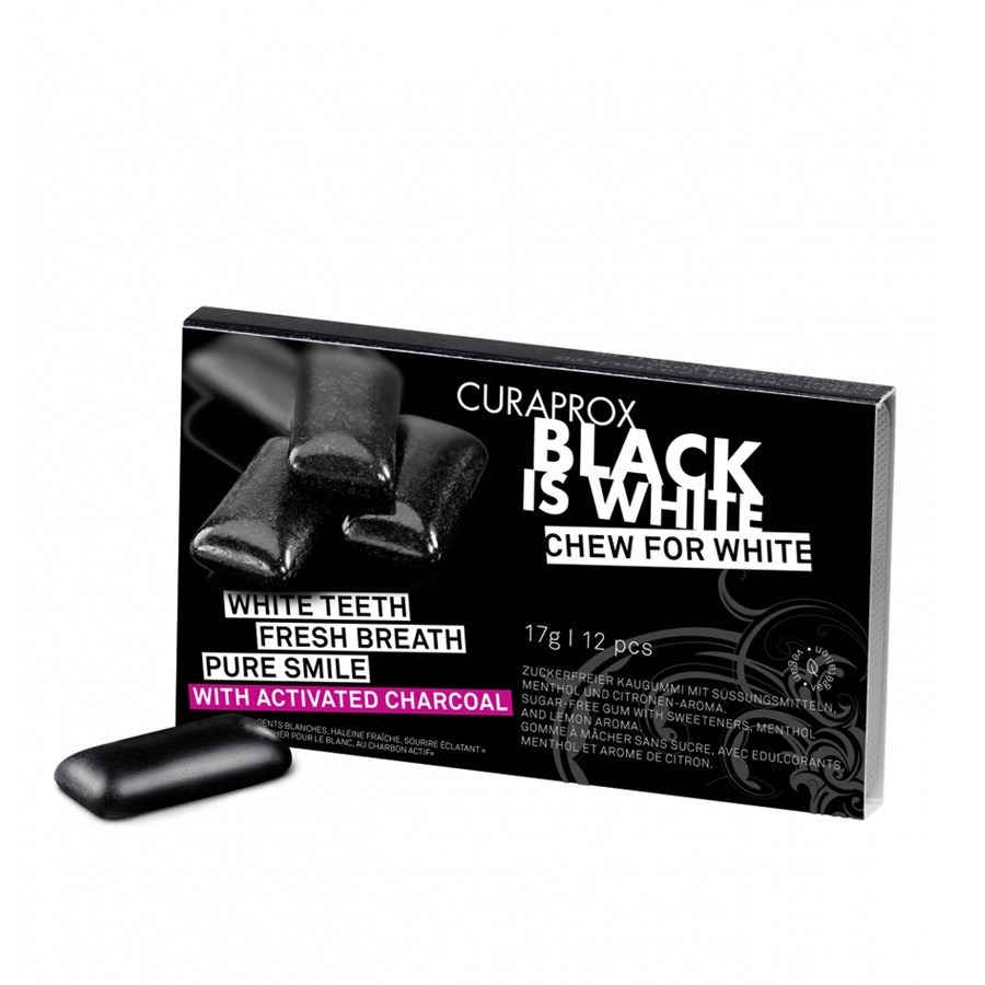 Curaprox Black Is White Chewing Gum 12 pezzi