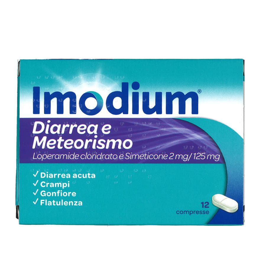 Imodium Diarrea e Meteorismo 12 compresse
