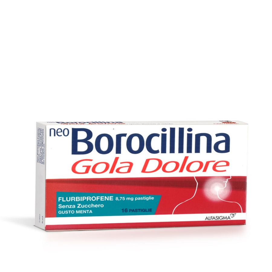 Neoborocillina Gola Dolore 16 Pastiglie Gusto Menta Senza Zucchero