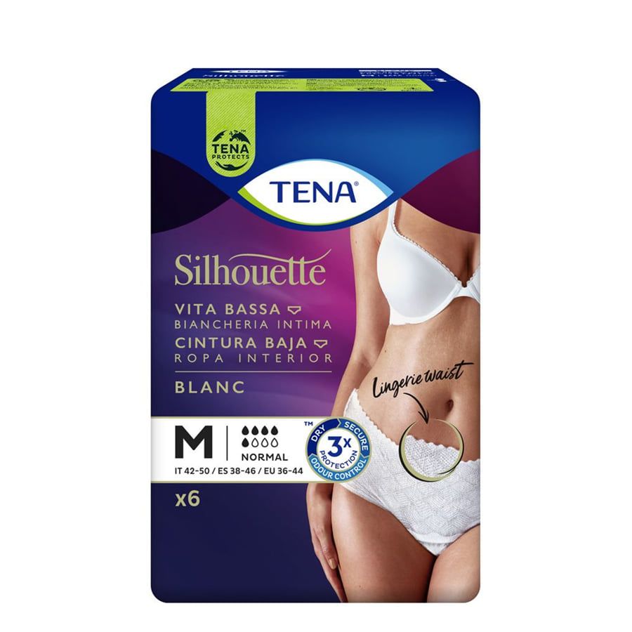 Tena Silhouette Normal vita bassa colore bianco taglia M 6 Pezzi