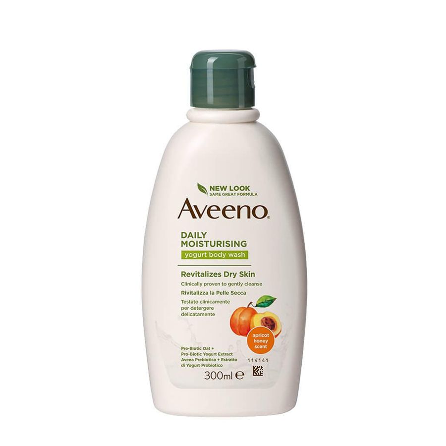 Aveeno Daily Moisturising Bagno doccia allo yogurt albicocca e miele 300ml