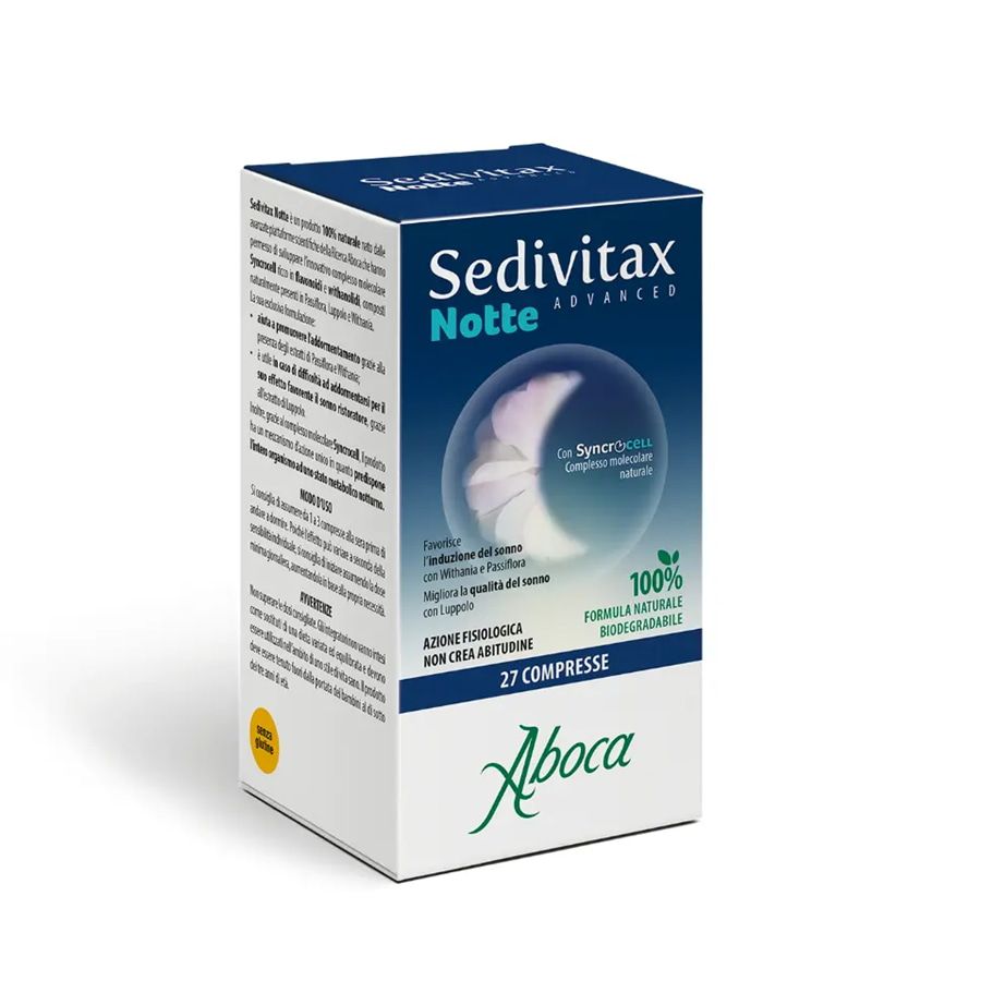 Aboca Sedivitax Notte Advanced Integratore per Favorire il Sonno e il Rilassamento 27 Compresse