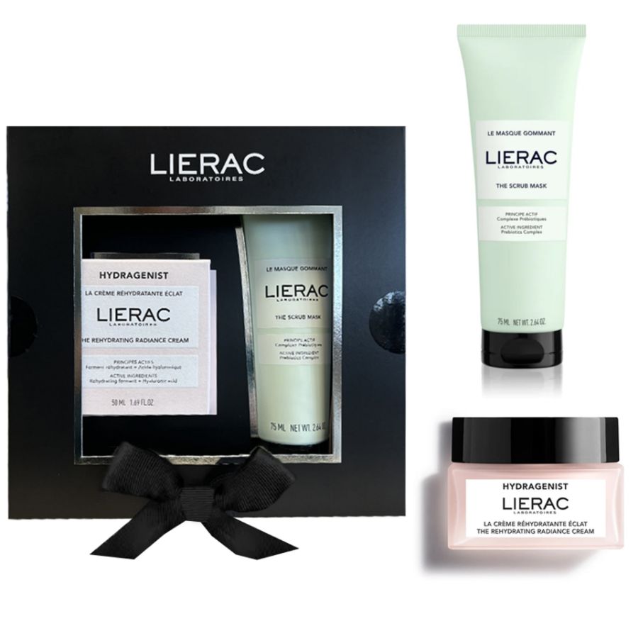 Lierac Set Natale Hydragenist Crema Reidratante illuminante 50 ml + Maschera esfoliante 75 ml